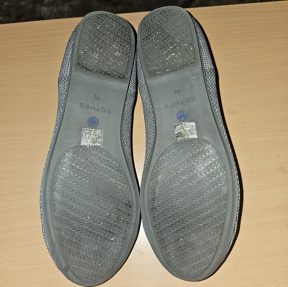ROTHY'S 'The Flat' Gray Round Toe Flats 10 EXCELLENT PRE-OWNED! - Picture 8 of 9